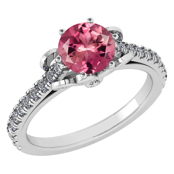 Certified 1.58 Ctw Pink Tourmaline And Diamond 14K Yell