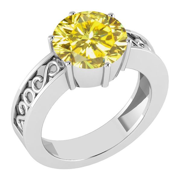 Certified 1.25 Ctw Treated Fancy Yellow Diamond I1/I2