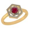 Image 1 : Certified 0.69 Ctw Ruby And Diamond 14k Yellow Gold Hal