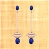Image 1 : Certified 2.50 Ctw Blue Sapphire 18k Rose Gold Drop Ear