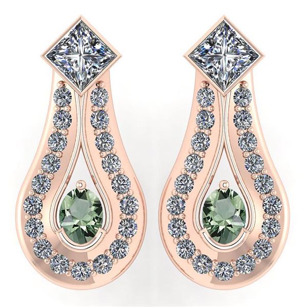 Certified 1.23 Ctw Green Amethyst And Diamond Wedding/E