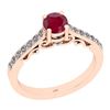 Image 1 : Certified 0.82 Ctw I2/I3 Ruby And Diamond 14K Rose Gold