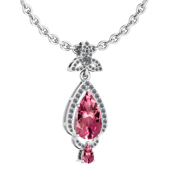 Certified 3.62 Ctw Pink Tourmaline And Diamond VS/SI1 N