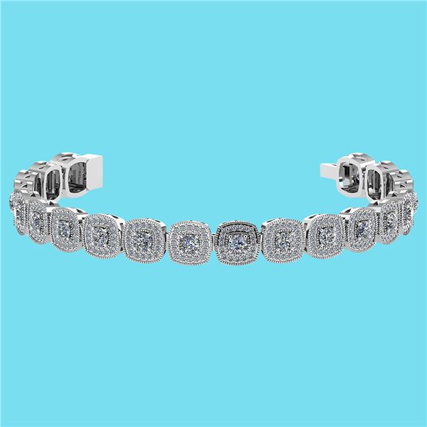 Certified 3.60 Ctw SI1/I2 Diamond 18K White Gold Bracel