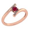 Image 1 : Certified 0.27 Ctw Ruby And Diamond 14k Rose Gold Halo