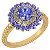 Image 1 : Certified 2.40 Ctw Tanzanite And Diamond VS/SI1 Halo Ri
