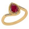 Image 1 : Certified 0.65 Ctw I2/I3 Ruby And Diamond 14k Yellow Go