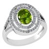 Image 1 : Certified 1.66 Ctw Peridot And Diamond 14k White Gold H