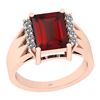 Image 1 : Certified 3.48 Ctw I2/I3 Garnet And Diamond 14K Rose Go
