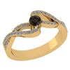 Image 1 : Certified 0.61 CTW Smoky Quarzt And Diamond 14k Yellow