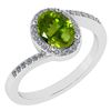 Image 1 : Certified 1.44 Ctw Peridot And Diamond 14k White Gold H