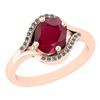 Image 1 : Certified 2.11 Ctw I2/I3 Ruby And Diamond 14K Rose Gold