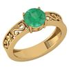 Image 1 : Certified 1.25 Ctw Emerald Solitaire Ring with Filigree