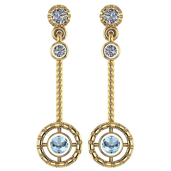 Certified 0.31 Ctw Aquamarine And Diamond Wedding/Engag