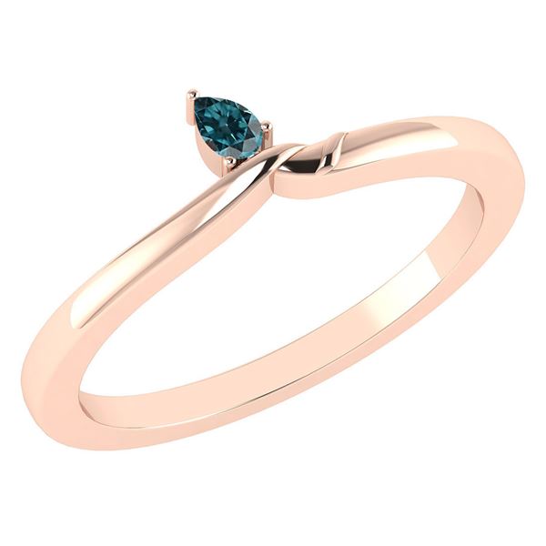 Certified 0.23 Ctw Treated Fancy Blue Diamond 18K Rose