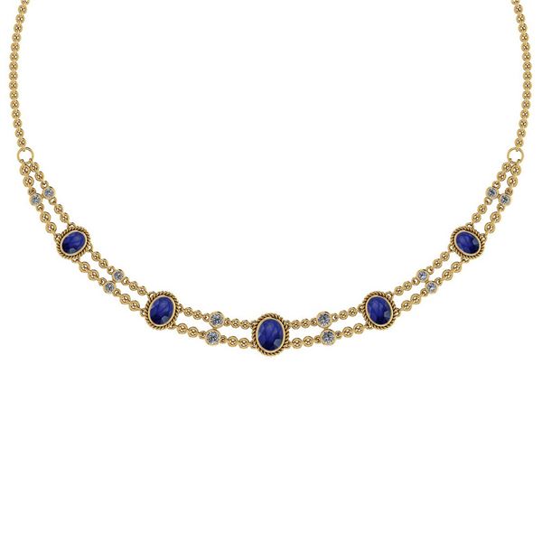 Certified 10.80 Ctw Blue Sapphire And Diamond VS/SI1 Be