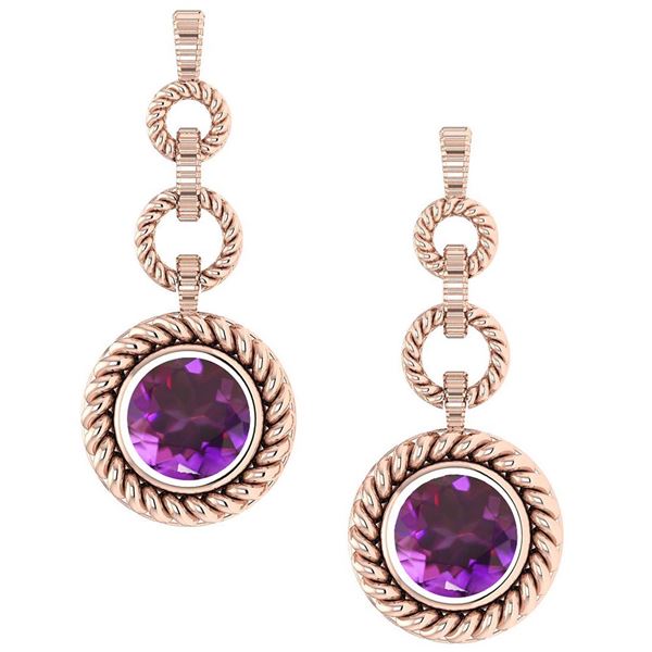 Certified 5.00 Ctw Amethyst Wedding/Engagement Style 14