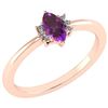 Image 1 : Certified 0.68 Ctw Amethyst And Diamond VS/SI1 Halo Rin
