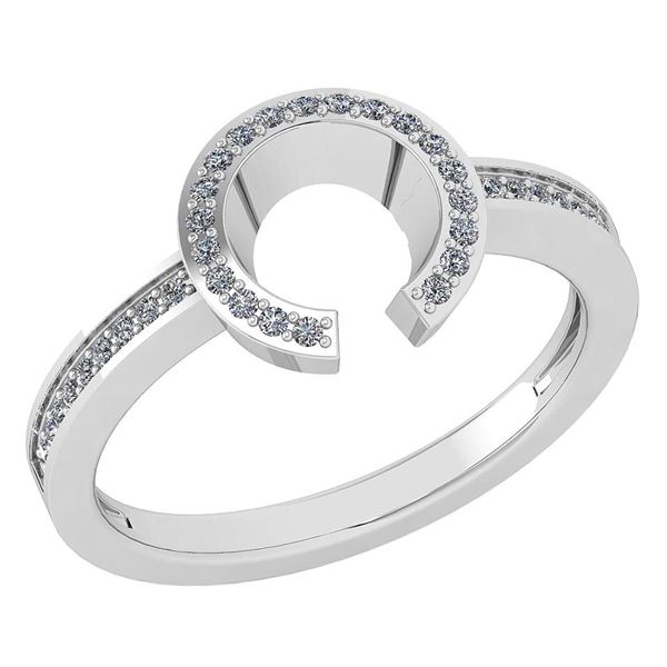 Certified 0.19 Ctw Diamond 18K White Gold Halo Ring