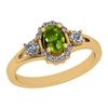 Image 1 : Certified 0.79 Ctw i2/i3 Peridot And Diamond 10K Yellow