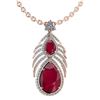 Image 1 : Certified 7.50 Ctw Ruby And Diamond Pear shape For wome