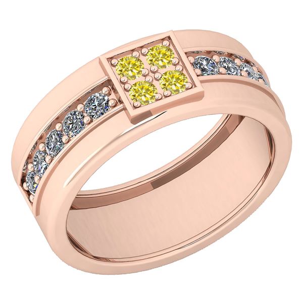 Certified 0.49 Ctw SI2/I1 Treated Fancy Yellow & White