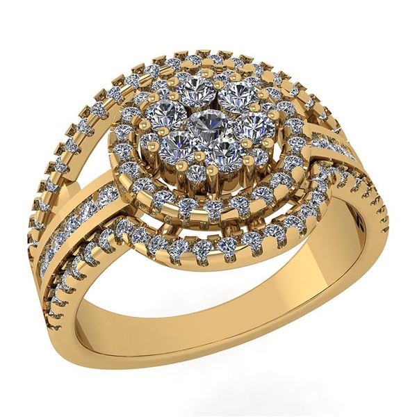 Certified 0.77 Ctw Diamond Wedding/Anniversary 14K Yell