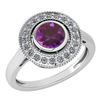 Image 1 : Certified 1.12 Ctw Amethyst And Diamond Wedding/Engagem
