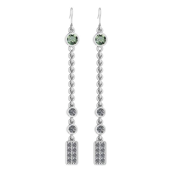 Certified 1.13 Ctw Green Amethyst And Diamond VS/SI1 Ea