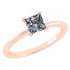 Image 1 : Certified 0.75 Ctw Princess Cut Diamond 18k Rose Gold R