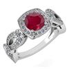 Image 1 : Certified 1.83 Ctw Ruby And Diamond Wedding/Engagement