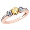 Image 1 : Certified 1.06 Ctw Citrine And Diamond Wedding/Engageme