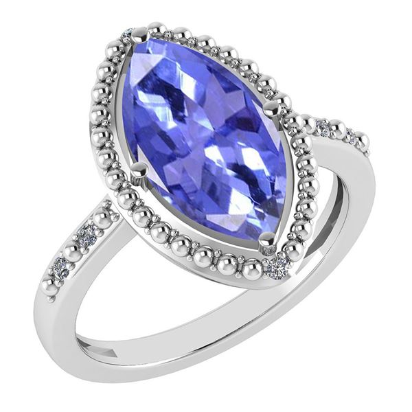 Certified 1.58 Ctw Tanzanite And Diamond VS/SI1 Ring 14