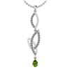 Image 1 : Certified 0.53 Ctw I2/I3 Peridot And Diamond 10K White