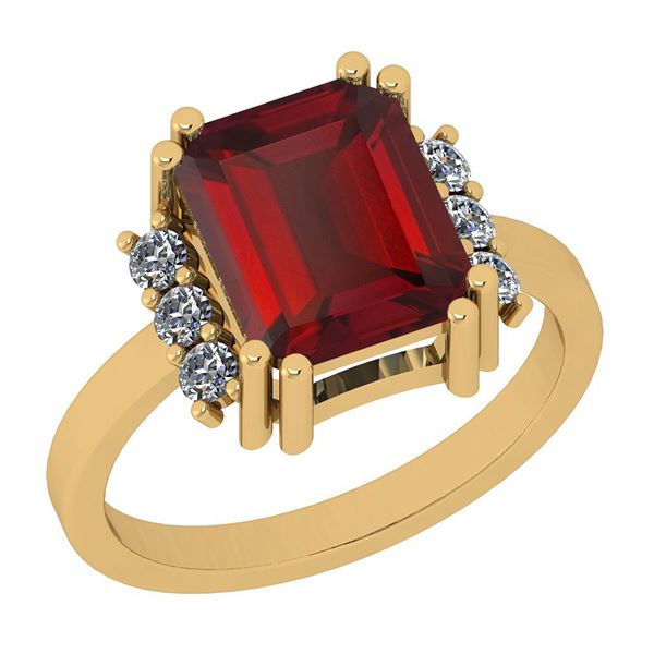 Certified 2.26 Ctw I2/I3 Garnet And Diamond 10K Yellow