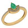 Image 1 : Certified 0.64 Ctw Emerald And Diamond 14k Yellow Gold