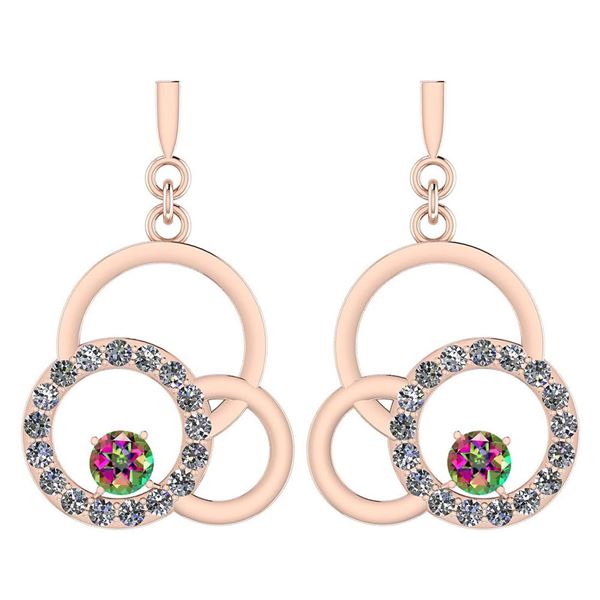 Certified 0.75 Ctw Mystic Topaz And Diamond VS/SI1 Ladi