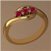 Image 1 : Certified 0.30 Ctw Ruby 18K Yellow Gold three Stone Rin