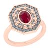 Image 1 : Certified 1.30 Ctw I2/I3 Ruby And Diamond 14K Rose Gold