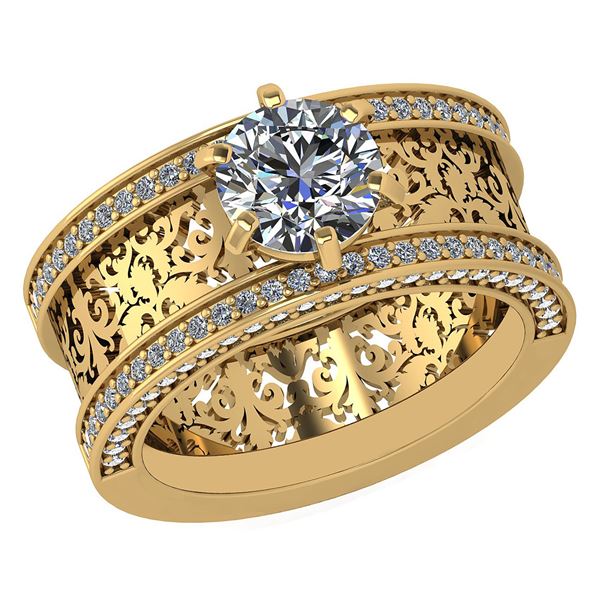 Certified 1.81 Ctw Diamond Wedding/Engagement 14K Yello