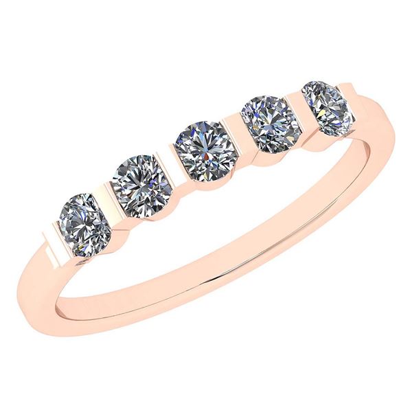 Certified 0.58 Ctw Diamond I1/I2 Engagement Band Ring 1