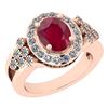 Image 1 : Certified 2.83 Ctw I2/I3 Ruby And Diamond 14K Rose Gold