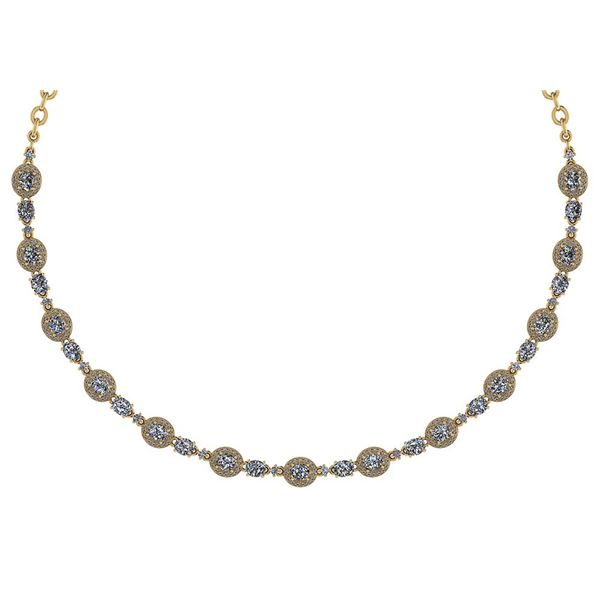 Certified 10.15 Ctw Diamond Necklace For Ladies 18K Yel