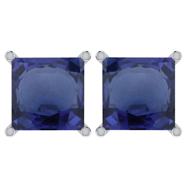 Certified 11.24Ctw Genuine Blue Sapphire 14K White Gold