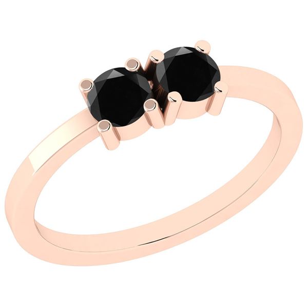 Certified 0.50 Ctw Treated Fancy Black Diamond I2/I3 10