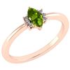 Image 1 : Certified 0.68 Ctw Peridot And Diamond VS/SI1 Halo Ring