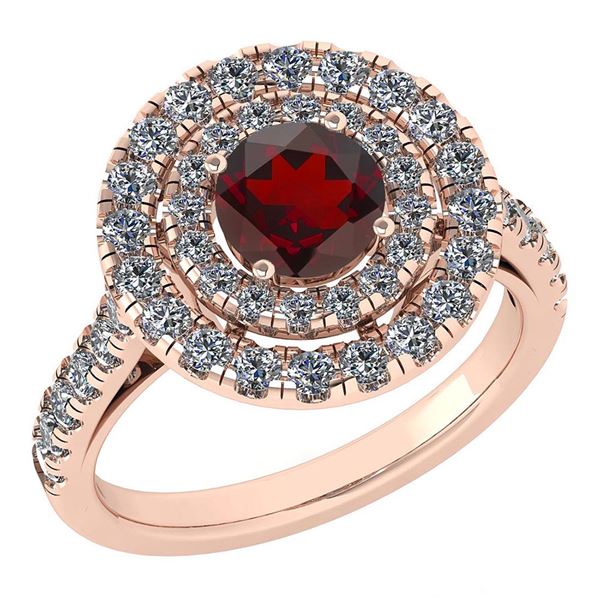 Certified 1.99 Ctw Garnet And Diamond Wedding/Engagemen