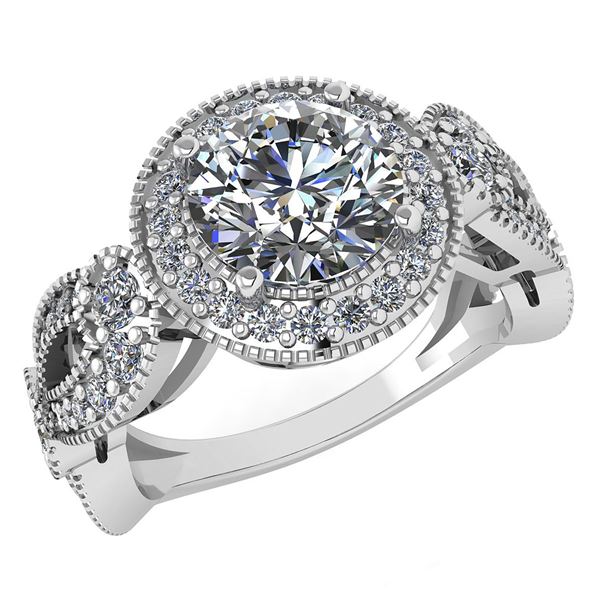 Certified 1.90 Ctw Diamond Wedding/Engagement 14K White
