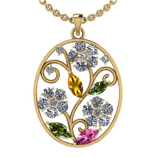 Certified 2.71 Ctw I2/I3 Multi Stone And Diamond 14K Ye