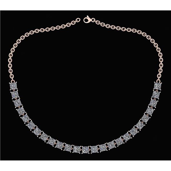 Certified 18.75 Ctw Diamond Necklace For Ladies 14K Ros